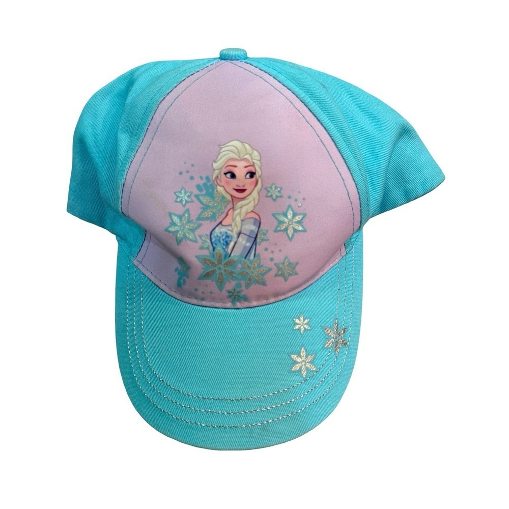 Disney Frozen Baseball Cap Turquoise Elsa Glitter Snowflake Kids OSFM